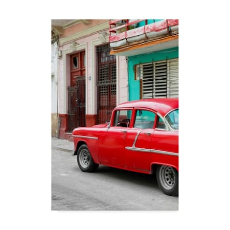 Philippe Hugonnard 'Vintage Cuban Red Car' Canvas Art,22x32
